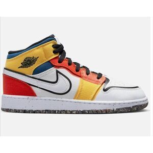 NIKE Air Jordan 1 Mid 'Multi Color Canvas' GS Size 6Y